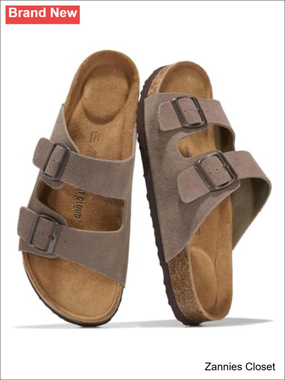 ✨ Project Cloud Men's Genuine Leather Slide Sandals Cork Footbed